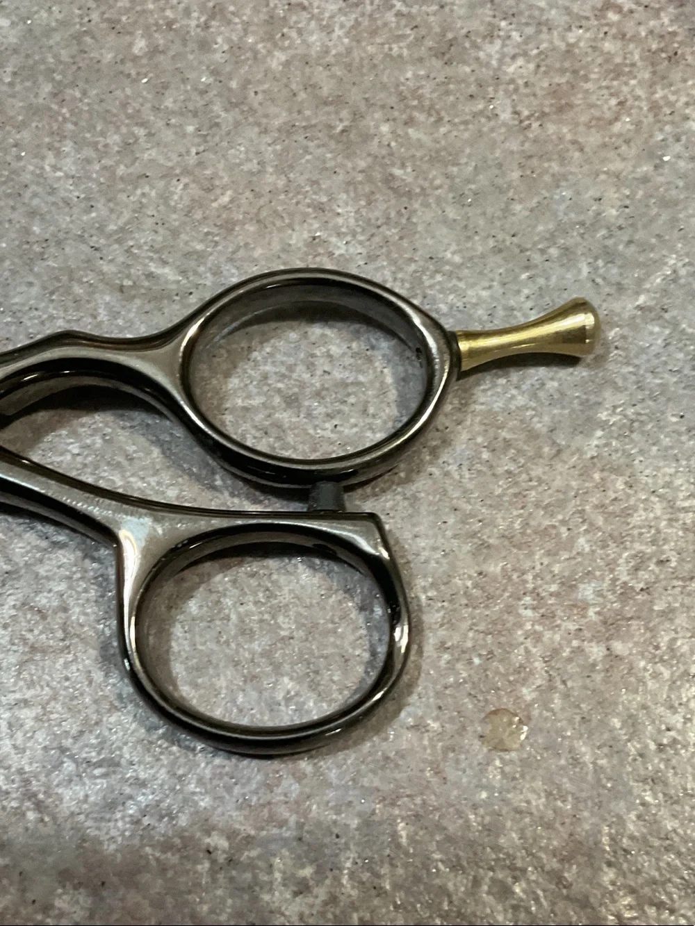 Professional Men’s Haircut Scissors - Gold Blades with Black Handles